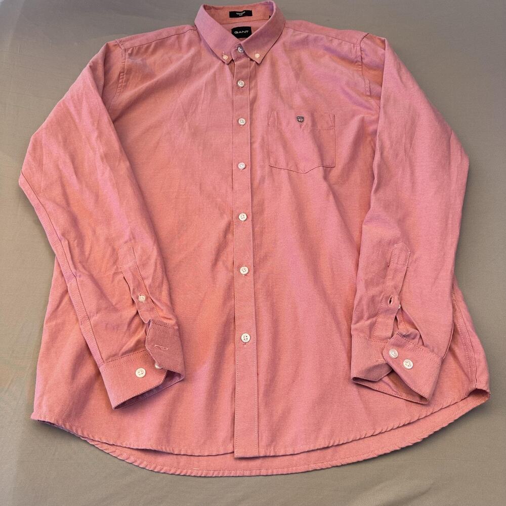 Gant Shirt Mens XXL 2XL Pink Tech Prep Slim Fit Casual Business Career Office